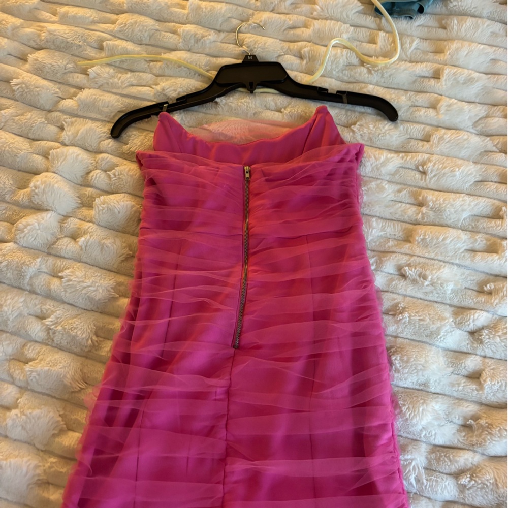 Elegant Pink Strapless Dress